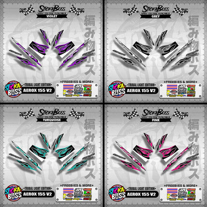 AEROX 155 V2 DECALS ( TRIBAL LIGHT EDITION )【WITH FREEBIES】