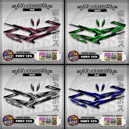 FURY 125 STICKER DECALS ( CLASSIC GARANSI )【WITH FREEBIES】