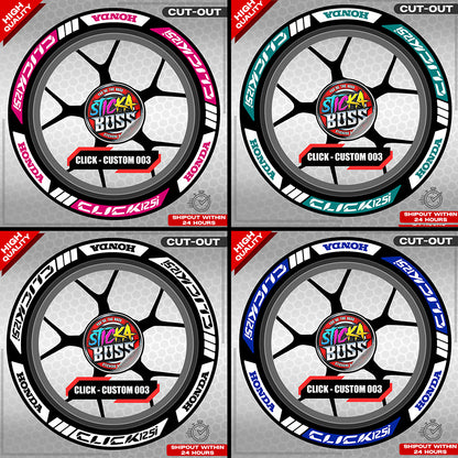 CLICK 125 MAGS STICKER SET  ( 2 MAGS ) - CUSTOM 003 | VINYL WATERPROOF CUT-OUT DECALS