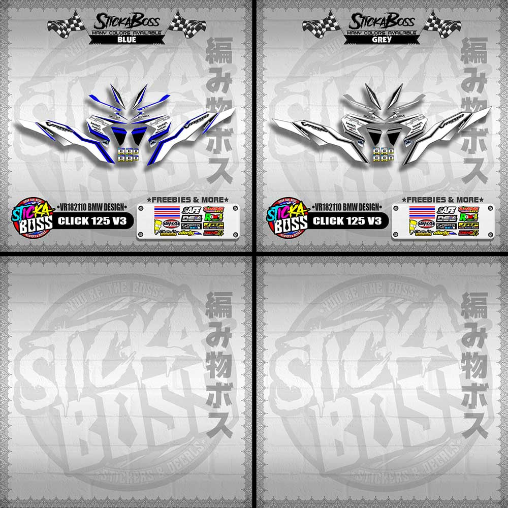 CLICK 125 V3 DECALS ( VR182110 BMW DESIGN )【WITH FREEBIES】