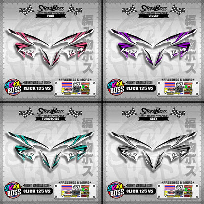 CLICK 125 V2 DECALS ( FOR WHITE VARIO BLAZE DESIGN )【WITH FREEBIES】