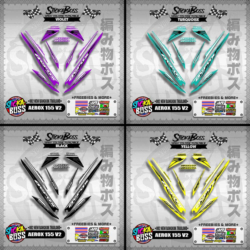 AEROX 155 V2 DECALS ( 002 NEW BANGKOK THAILAND )【WITH FREEBIES】