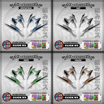 CLICK V3 STICKER DECALS ( 2025 VARIO STRIPPING 001 )【WITH FREEBIES】