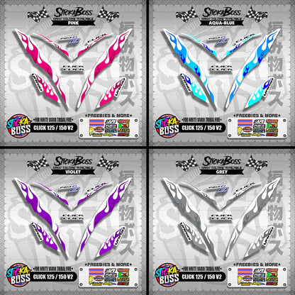 CLICK 125 / 150 V2 DECALS ( FOR WHITE VARIO TRIBAL FIRE )【WITH FREEBIES】
