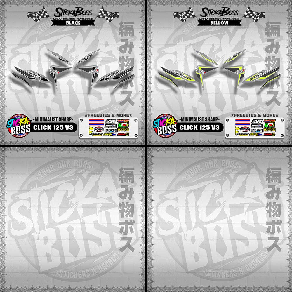 CLICK 125 V3 DECALS ( MINIMALIST SHARP )【WITH FREEBIES】