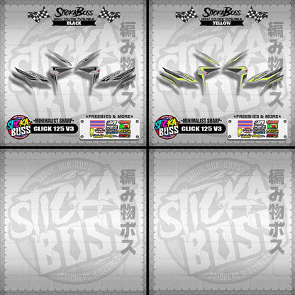 CLICK 125 V3 DECALS ( MINIMALIST SHARP )【WITH FREEBIES】