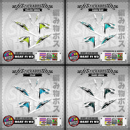 BEAT FI V3 INDO STICKER DECALS ( FOR WHITE  2025 RRS HONEYCOMB )【WITH FREEBIES】