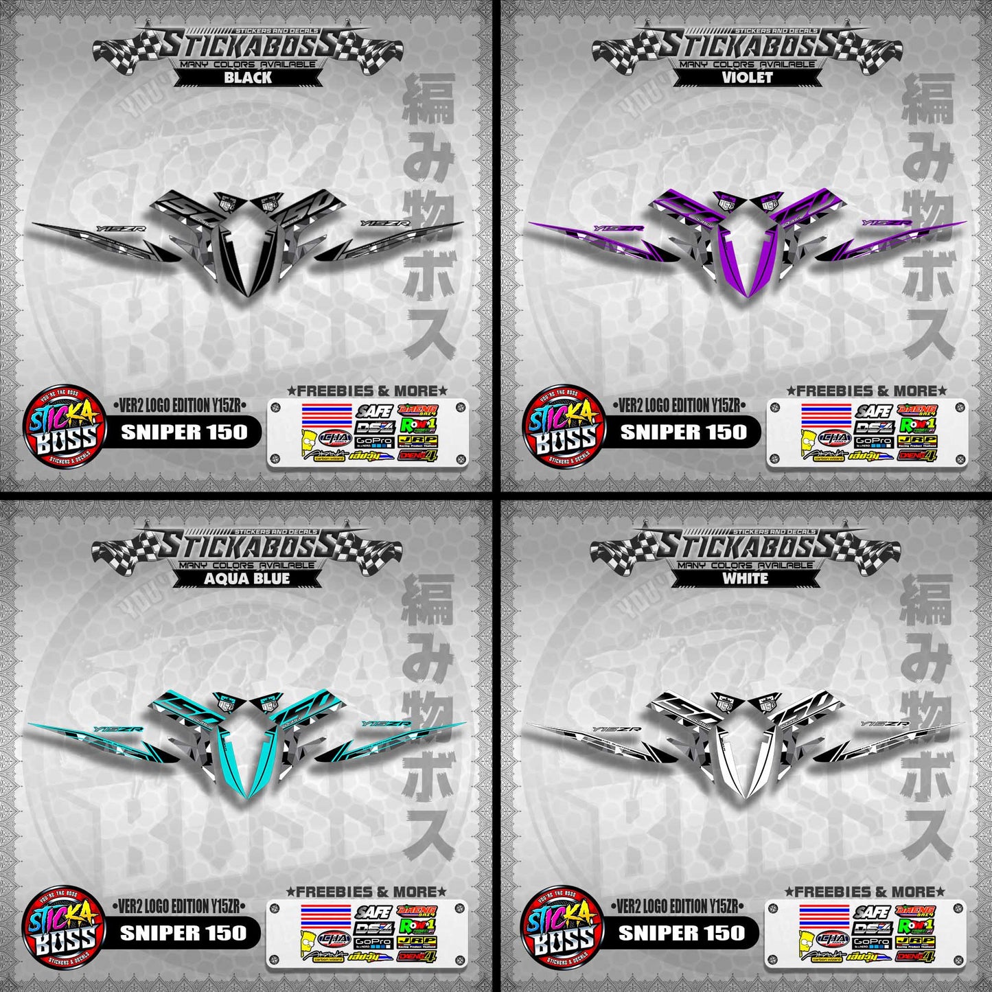 SNIPER 150 DECALS ( VER2 LOGO EDITION Y15ZR )【WITH FREEBIES】MALAYSIAN CONCEPT/ EXCITER 150