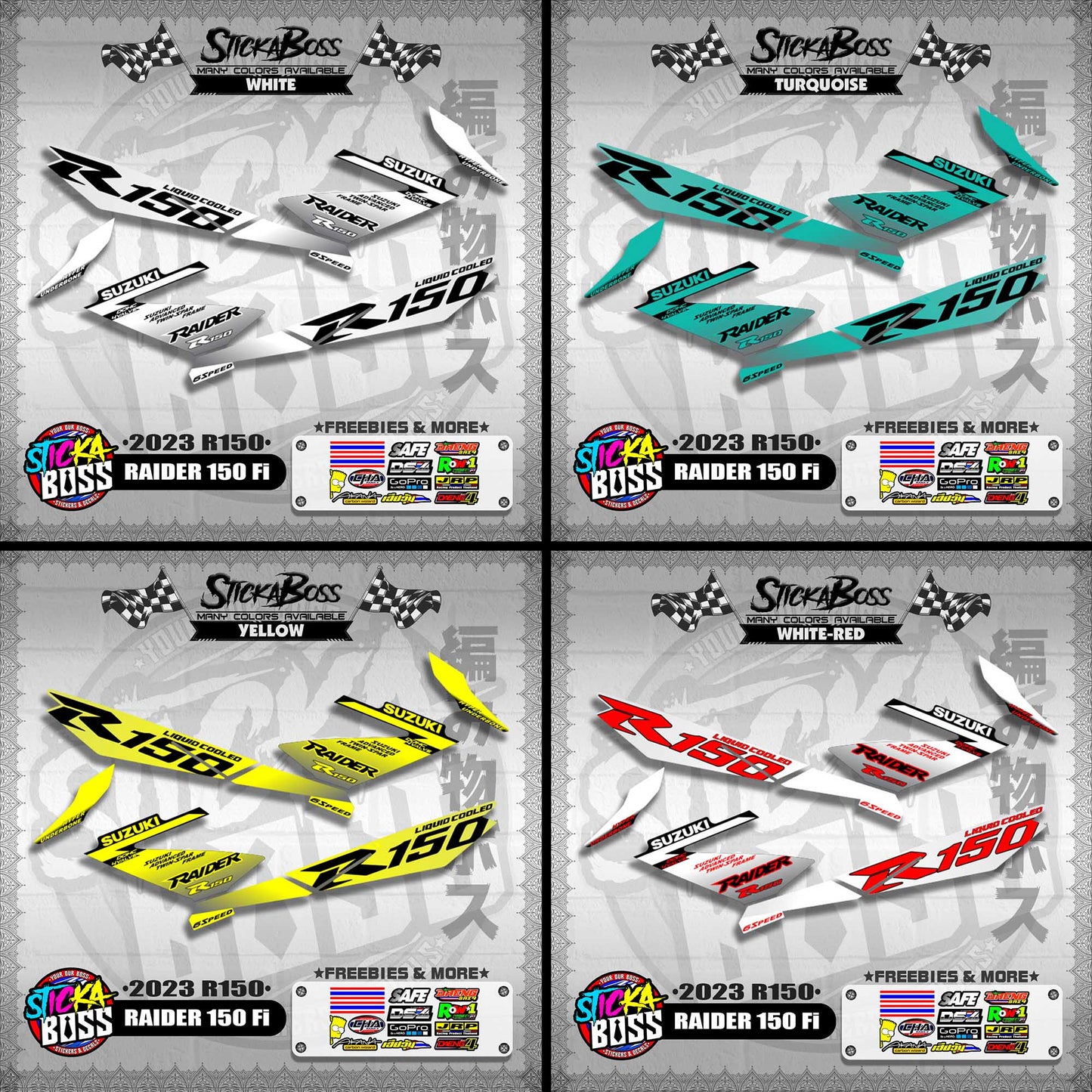 RAIDER 150 Fi DECALS ( 2023 R150 )【WITH FREEBIES】