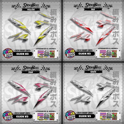 CLICK V3 DECALS ( 2024 SHARP LINES )【WITH FREEBIES】