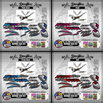 AEROX 155 V2 DECALS ( NEW THAI 01 )【WITH FREEBIES】