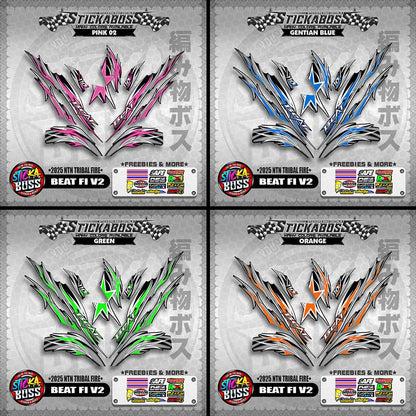 BEAT FI V2 STICKER DECALS ( 2025 NTN TRIBAL FIRE )【WITH FREEBIES】