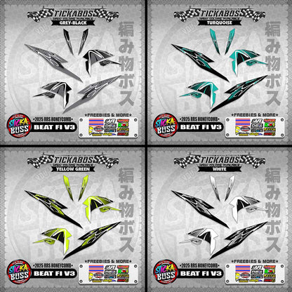 BEAT FI V3 INDO STICKER DECALS ( 2025 RRS HONEYCOMB )【WITH FREEBIES】