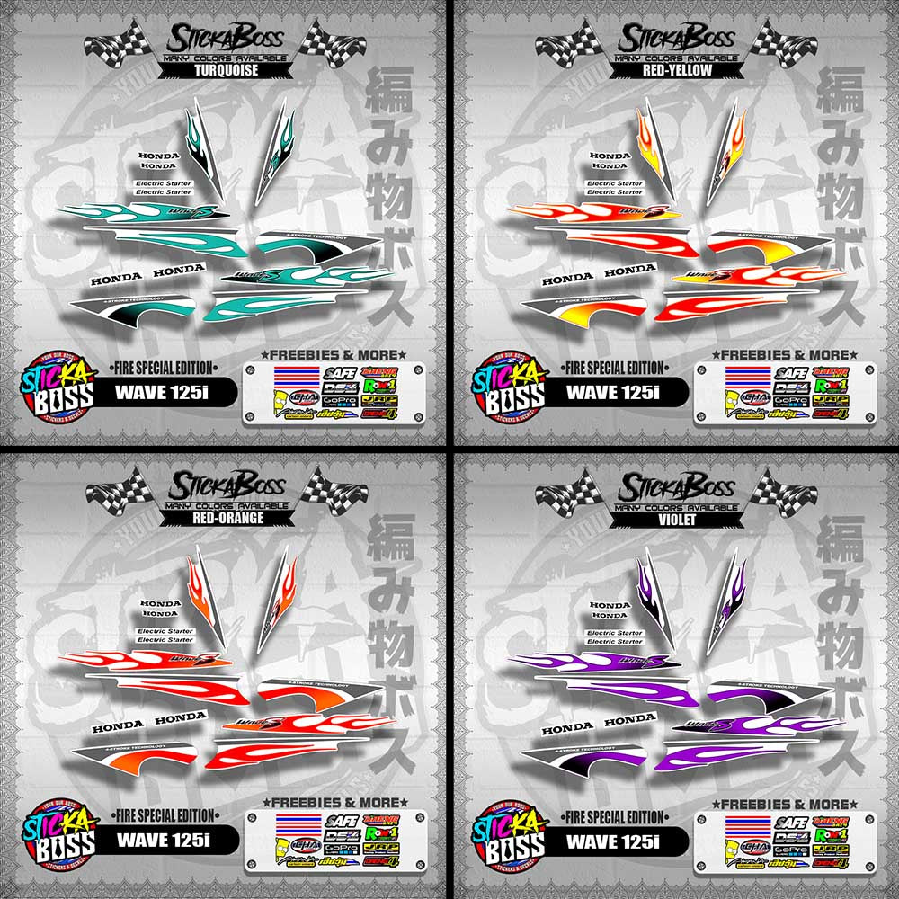 WAVE 125 S DECALS ( FIRE EDITION )【WITH FREEBIES】