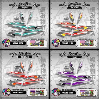 WAVE 125 S DECALS ( FIRE EDITION )【WITH FREEBIES】