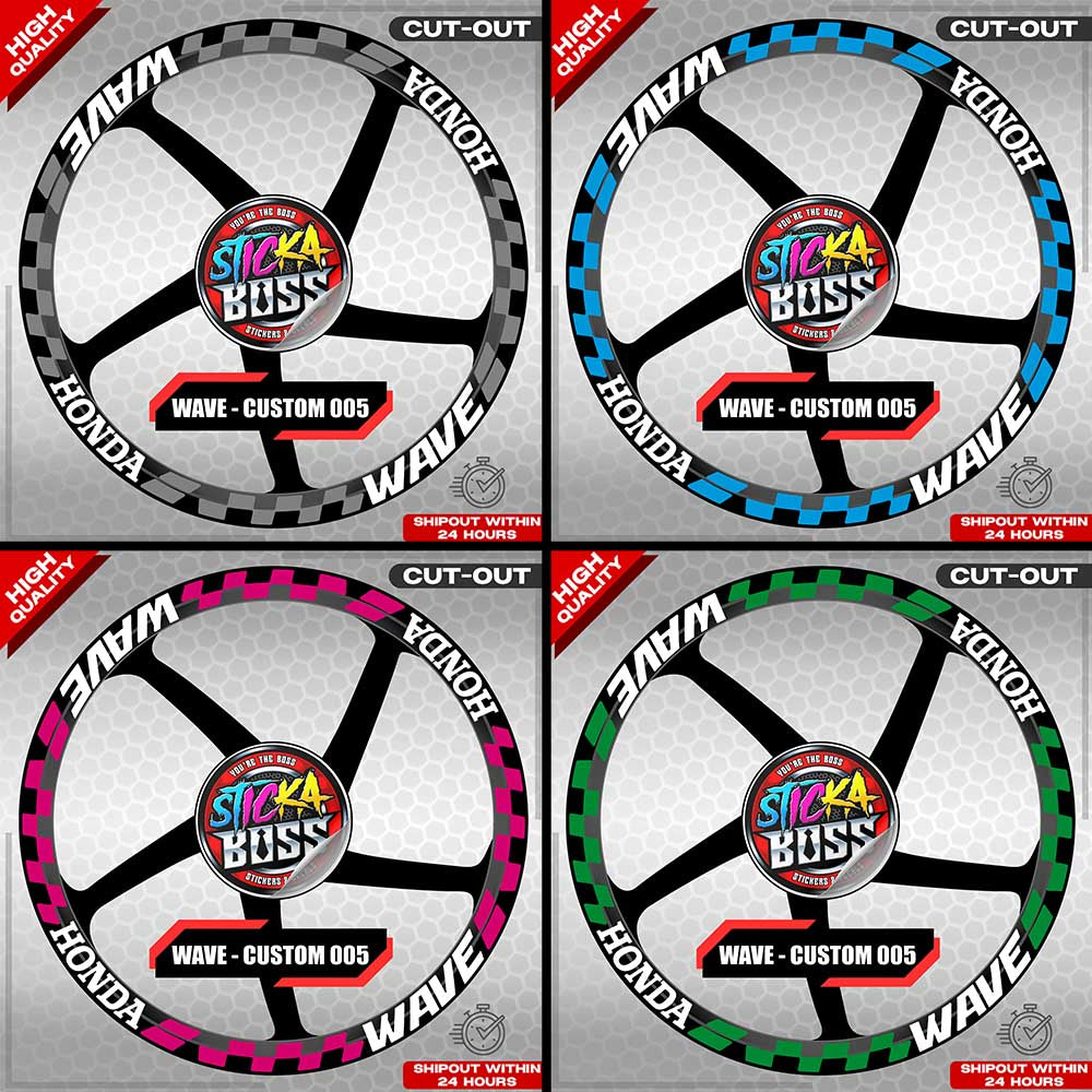 WAVE 110 / 125 MAG STICKER SET ( 2 MAGS ) - CUSTOM 005 | VINYL WATERPROOF CUT-OUT DECALS