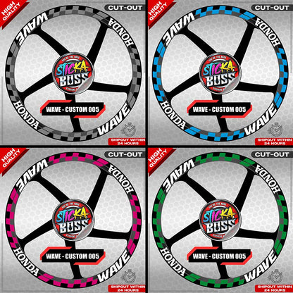 WAVE 110 / 125 MAG STICKER SET ( 2 MAGS ) - CUSTOM 005 | VINYL WATERPROOF CUT-OUT DECALS