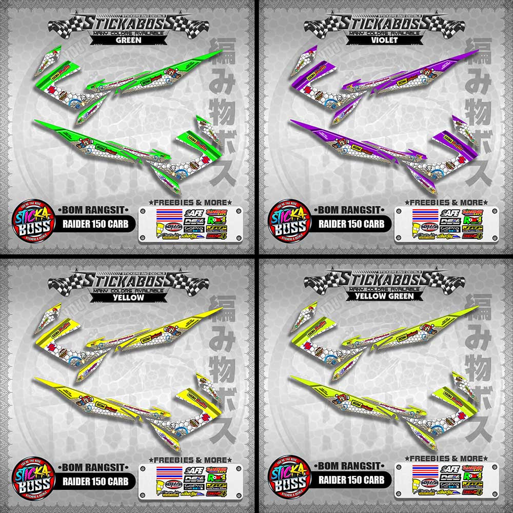 RAIDER 150 CARB INDO DECALS ( BOM RANGSIT )【WITH FREEBIES】