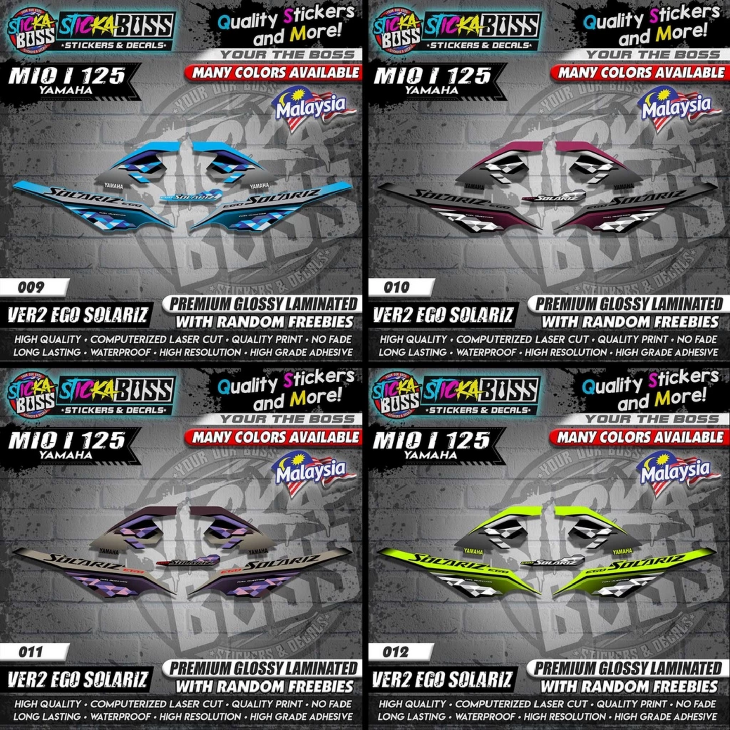 Mio i 125 Malaysian Decals ( Ver2 Ego Solariz )【WITH FREEBIES】Malaysia Concept
