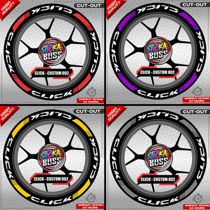 CLICK 125 / 150 / 160 MAGS STICKER SET  ( 2 MAGS ) - CUSTOM 002 | VINYL WATERPROOF CUT-OUT DECALS
