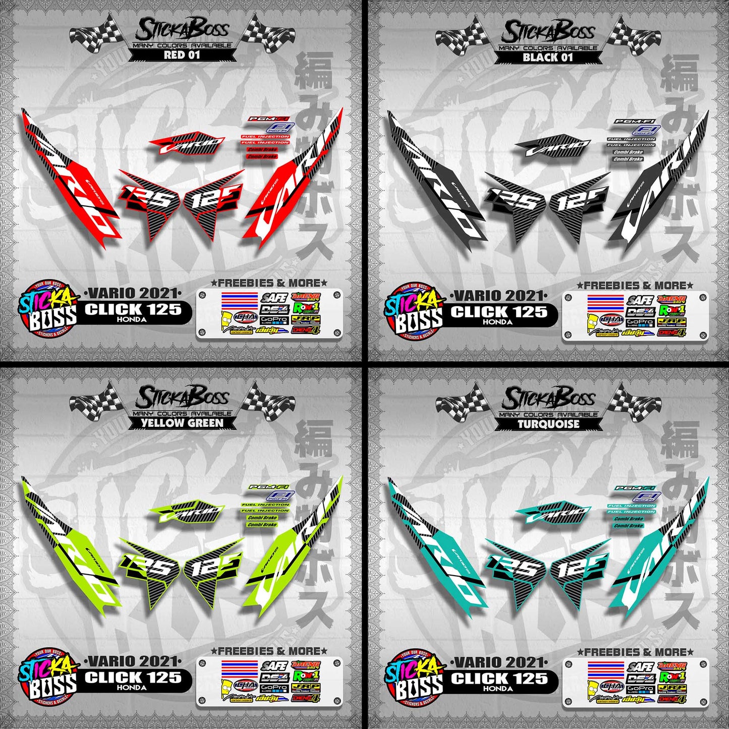 CLICK 125 V2 DECALS ( VARIO 2021 )【WITH FREEBIES】