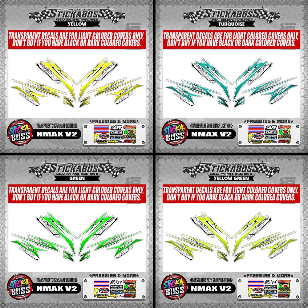 NMAX V2 INDO STICKER DECALS ( TRANSPARENT 2025 SHARP LIGHTNING )【WITH FREEBIES】