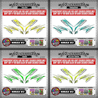 NMAX V2 INDO STICKER DECALS ( TRANSPARENT 2025 SHARP LIGHTNING )【WITH FREEBIES】