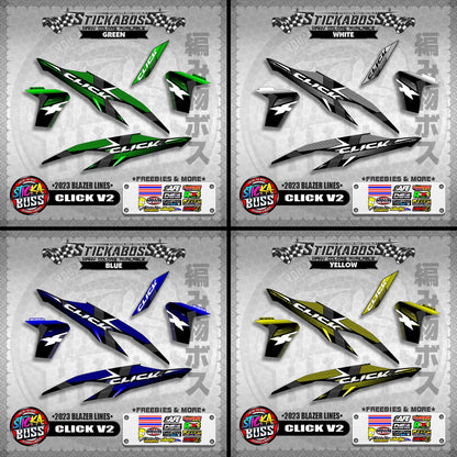 CLICK V2 STICKER DECALS ( 2023 BLAZER LINES )【WITH FREEBIES】
