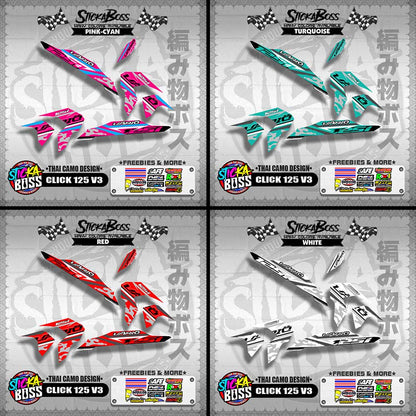 CLICK 125i V3 DECALS ( THAI CAMO DESIGN )【WITH FREEBIES】