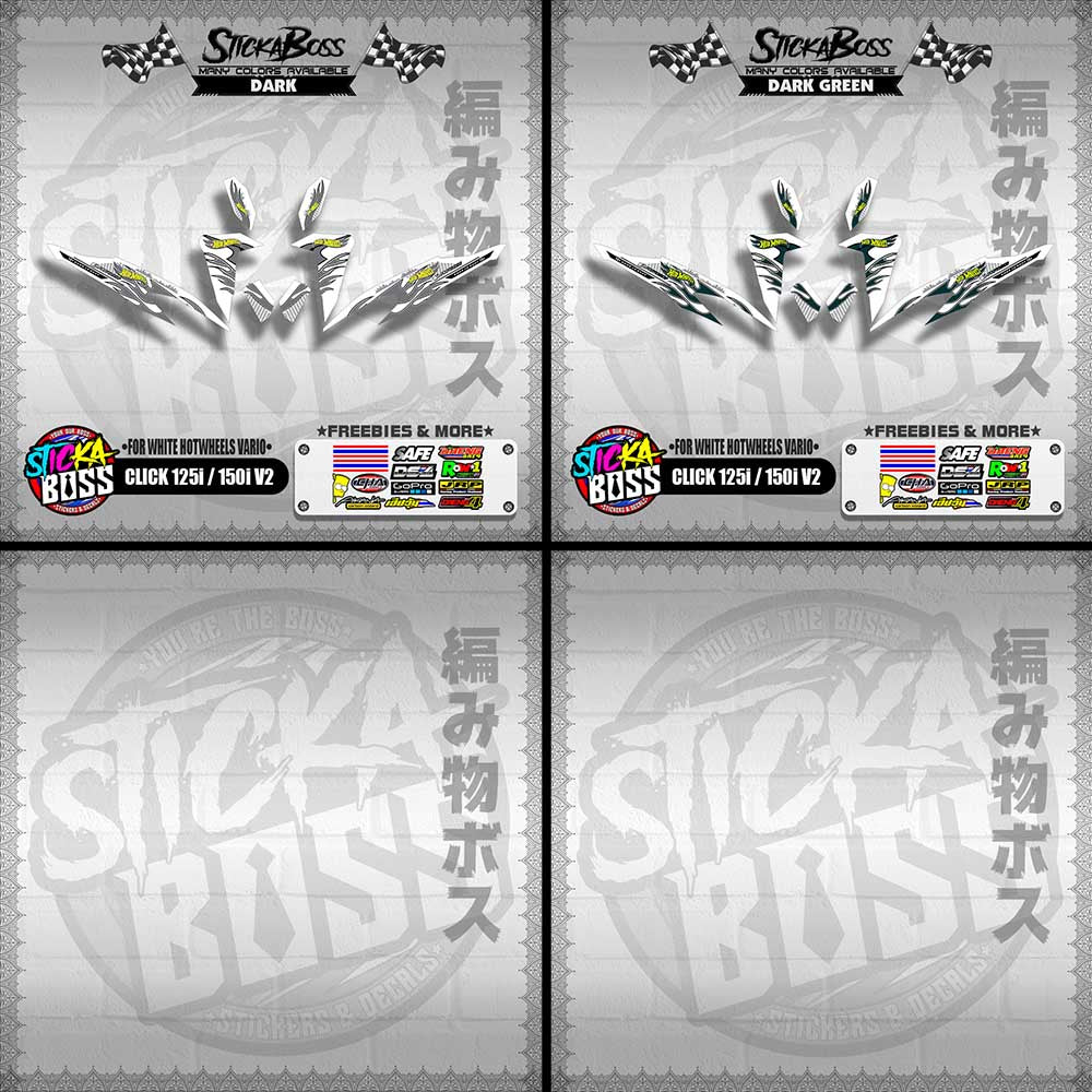 CLICK 125i / 150i V2 DECALS ( FOR WHITE HOTWHEELS VARIO )【WITH FREEBIES】