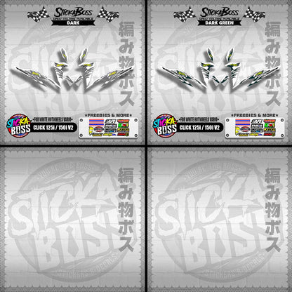 CLICK 125i / 150i V2 DECALS ( FOR WHITE HOTWHEELS VARIO )【WITH FREEBIES】