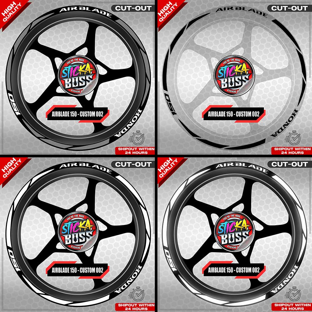 AIRBLADE 150 MAG STICKER SET ( 2 MAGS ) - CUSTOM 002 | VINYL WATERPROOF CUT-OUT DECALS