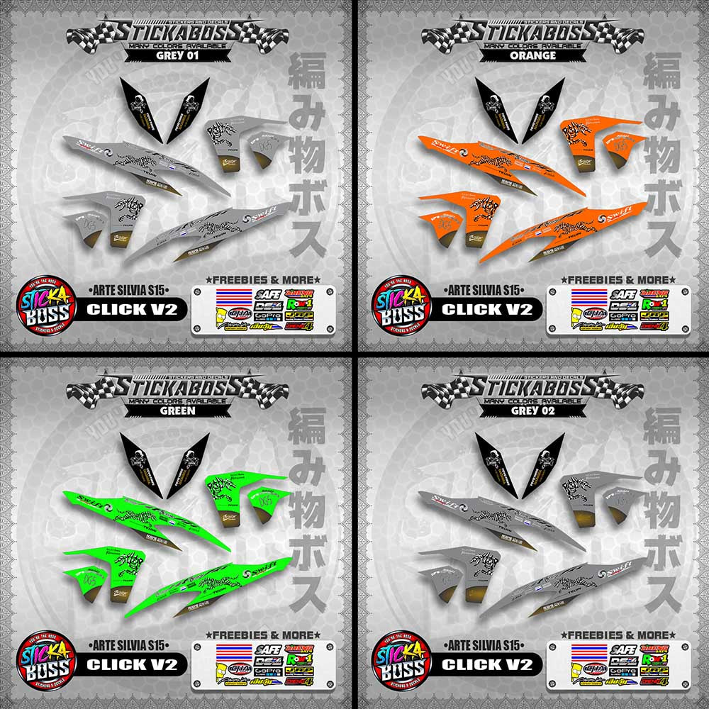 CLICK V2 STICKER DECALS ( ARTE SILVIA S15 )【WITH FREEBIES】