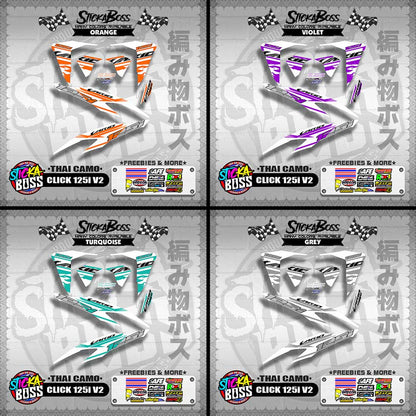 CLICK 125i V2 DECALS ( THAI CAMO )【WITH FREEBIES】
