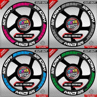 MIO I 125 MAG STICKER SET  ( 2 MAGS ) - CUSTOM 005 | VINYL WATERPROOF CUT-OUT DECALS