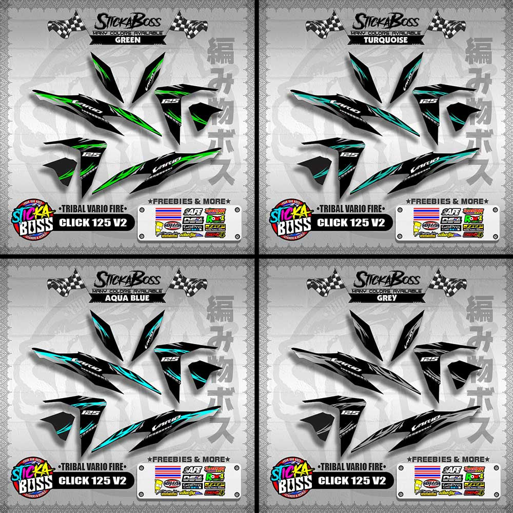 CLICK 125 V2 DECALS ( TRIBAL VARIO FIRE ) 【WITH FREEBIES】