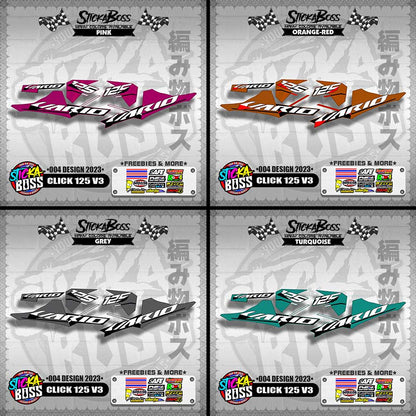 CLICK 125 V3 STOCK DECALS ( 004 DESIGN 2023 ) VARIO【WITH FREEBIES】