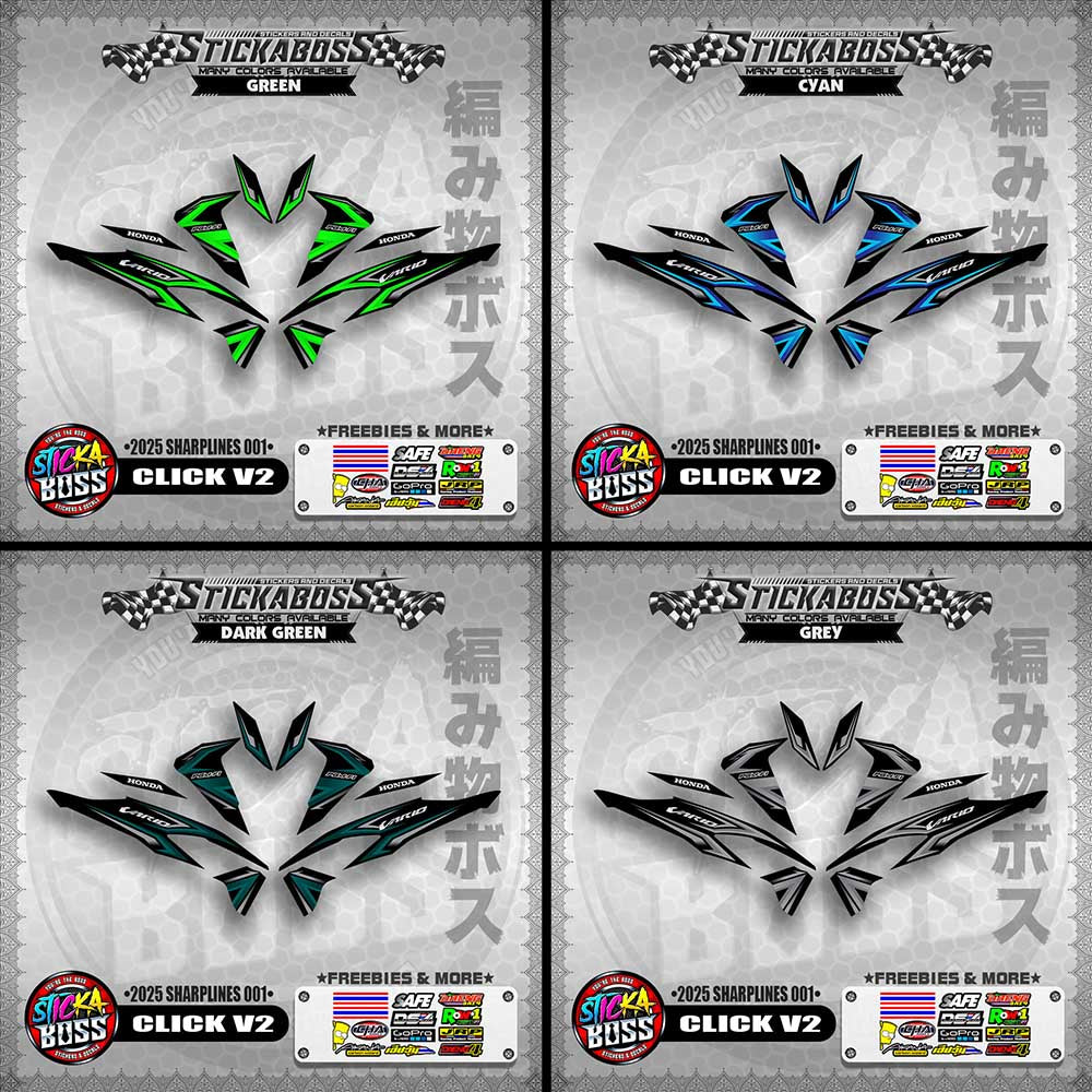 CLICK V2 INDO STICKER DECALS ( 2025 SHARPLINES 001 )【WITH FREEBIES】