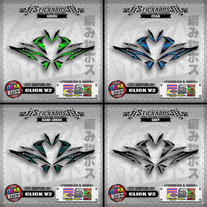 CLICK V2 INDO STICKER DECALS ( 2025 SHARPLINES 001 )【WITH FREEBIES】