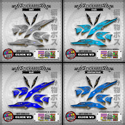 CLICK V3 STICKER DECALS ( ARTE SILVIA S15 )【WITH FREEBIES】