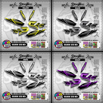 CLICK 125 V3 DECALS ( NEW 2024 VARIO STRIPPING )【WITH FREEBIES】