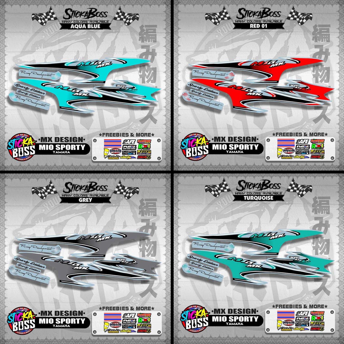 MIO SPORTY STOCK DECALS ( MX DESIGN )【WITH FREEBIES】