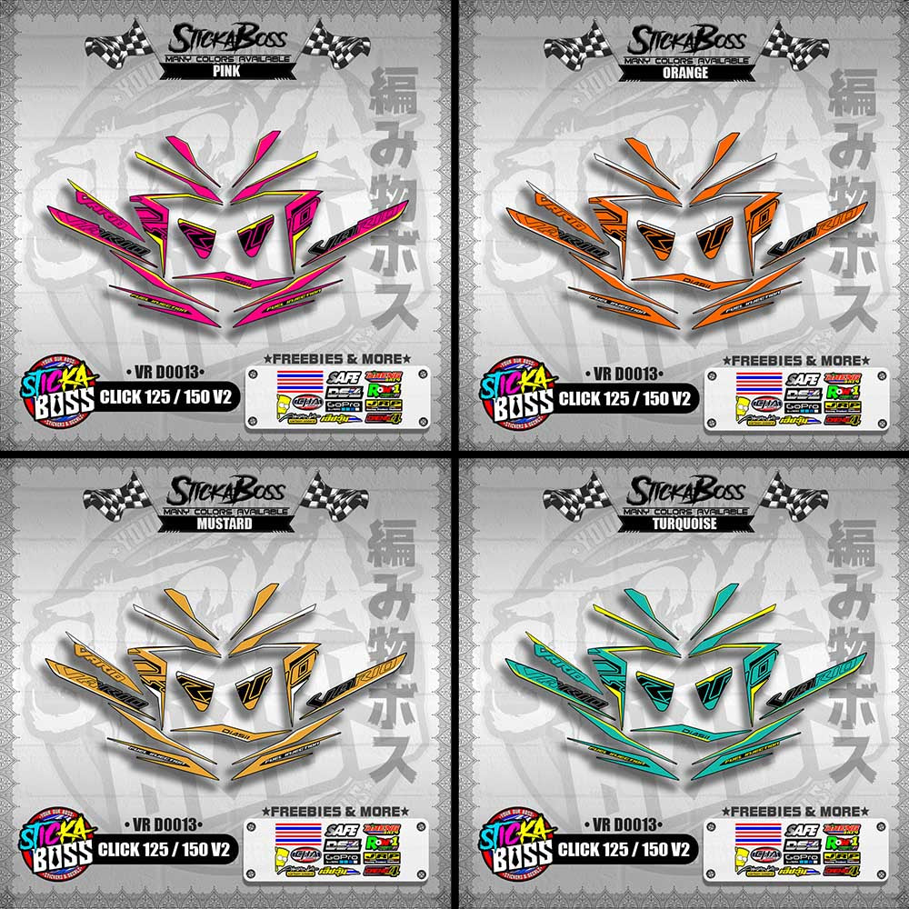 CLICK 125 / 150 V2 DECALS ( VR D0013 )【WITH FREEBIES】