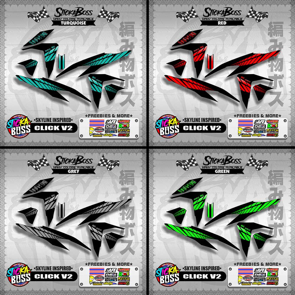 CLICK V2 DECALS ( SKYLINE INSPIRED )【WITH FREEBIES】