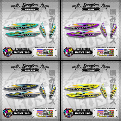 WAVE 110 DECALS ( A 223 DESIGN )【WITH FREEBIES】