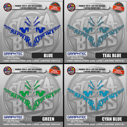 RAIDER 150 FI CUT OUT DECALS ( SATRIA MOVISTAR ) | VINYL WATERPROOF CUT-OUT STICKER DECALS