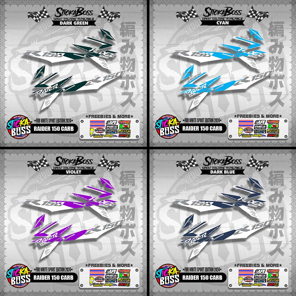 RAIDER 150 CARB DECALS ( FOR WHITE SPORT EDITION 2024 )【WITH FREEBIES】