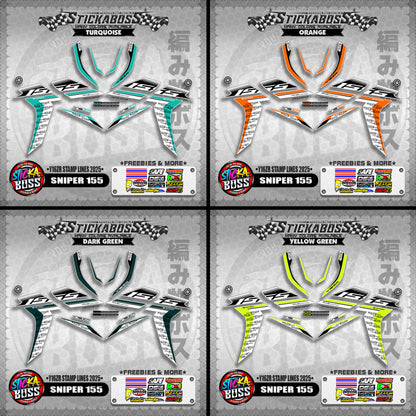 SNIPER 155 STICKER DECALS ( Y16ZR STAMP LINES 2025 )【WITH FREEBIES】