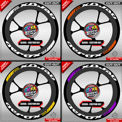 AEROX 155 MAG STICKER SET ( 2 MAGS ) - CUSTOM 001 | VINYL WATERPROOF CUT-OUT DECALS