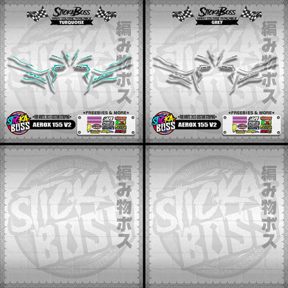 AEROX 155 V2 DECALS ( FOR WHITE 2023 CUSTOM STRIPING )【WITH FREEBIES】